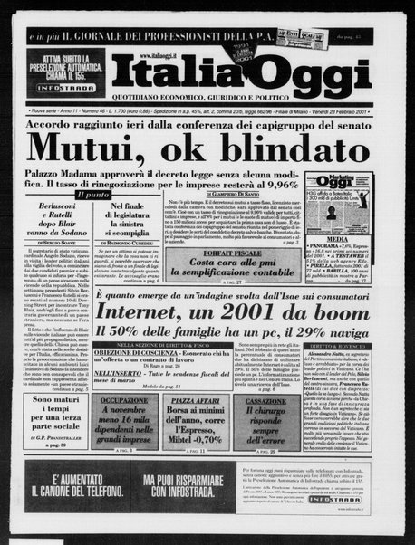 Italia oggi : quotidiano di economia finanza e politica